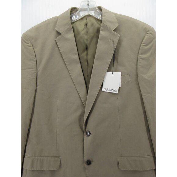 Calvin Klein Sport Coat 42 Tan Blazer Slim Fit Business Canvas NEW - Picture 2 of 15